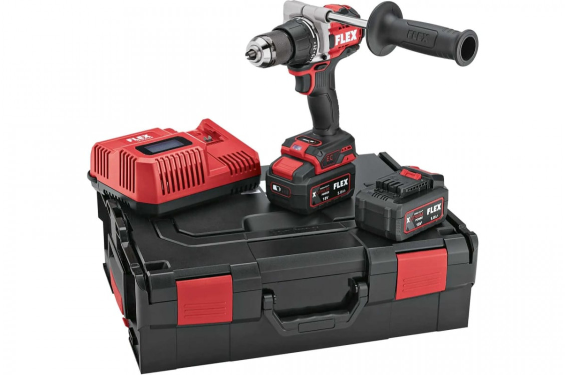 Аккумуляторная двухступенчатая дрель-шуруповерт Flex DD 2G 18.0-EC HD/5.0 Set с турборежимом за 70400 р. – купить в Москве в фирменном магазине FLEX